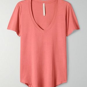 Aritzia Foundation V-Neck in Tulip Pink - BNWT - S